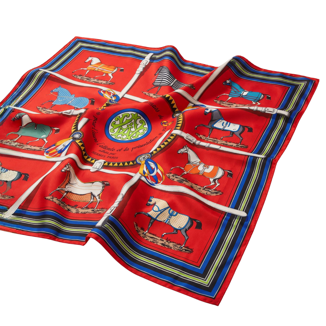 Couvertures et Tenues du Jour Red Vintage Scarf Crossbody Bag Vintage Luxe Up