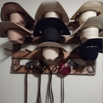 The 9-Hatter: Horizontal Wall-Hanging Western Organization The Hat Rack Guy