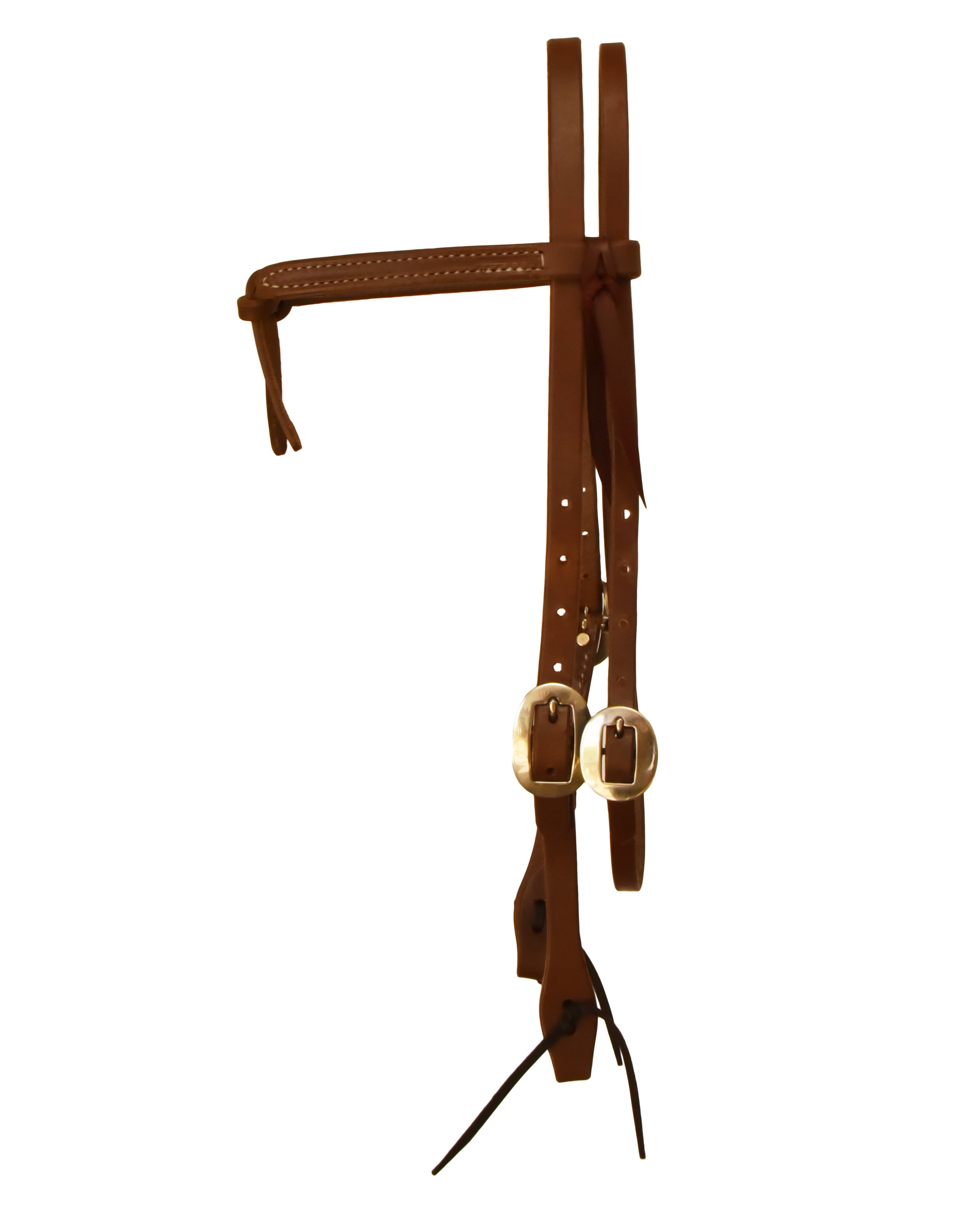 AJ Tack Oiled Harness Leather Knotted Browband Headstall AJ Tack