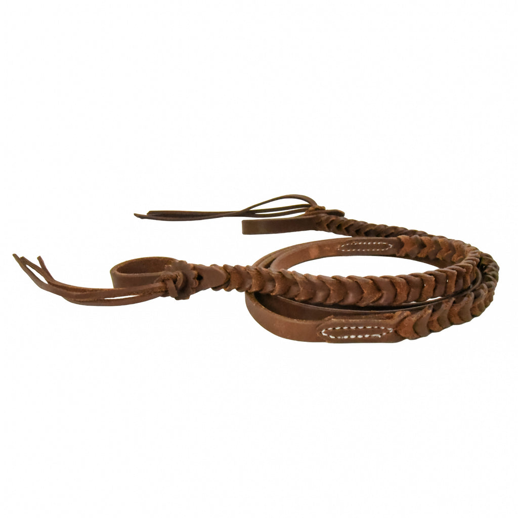 AJ Tack Oiled Braided Rattlesnake Roper Reins - 5/8in x 8ft AJ Tack