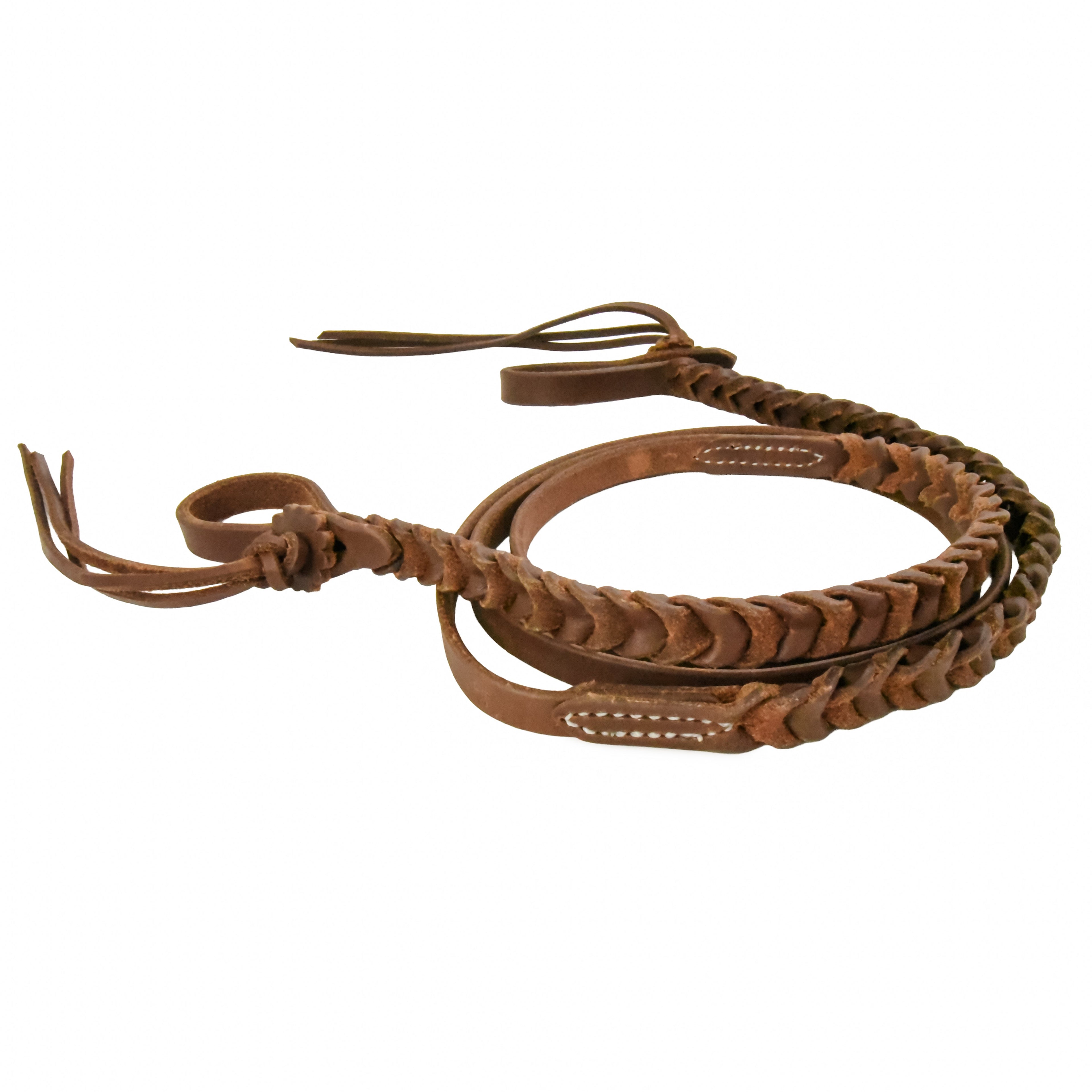 AJ Tack Oiled Braided Rattlesnake Roper Reins - 5/8in x 8ft AJ Tack