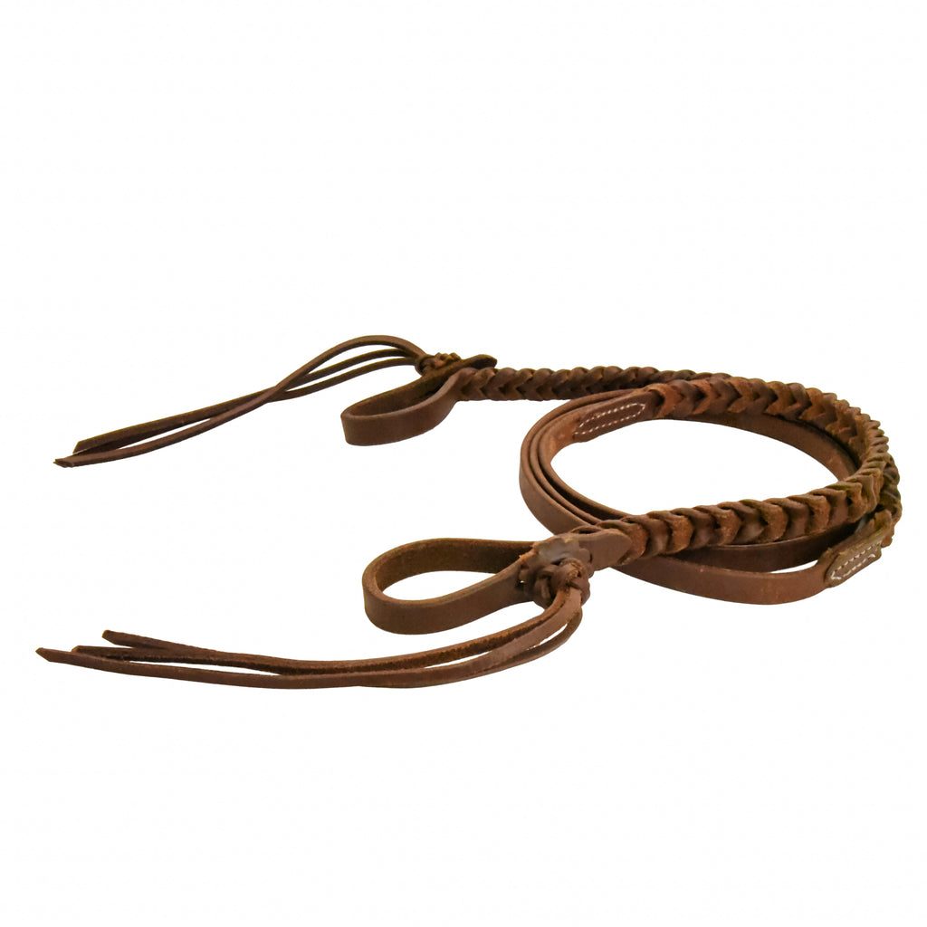 AJ Tack Oiled Braided Rattlesnake Roper Reins - 5/8in x 8ft AJ Tack