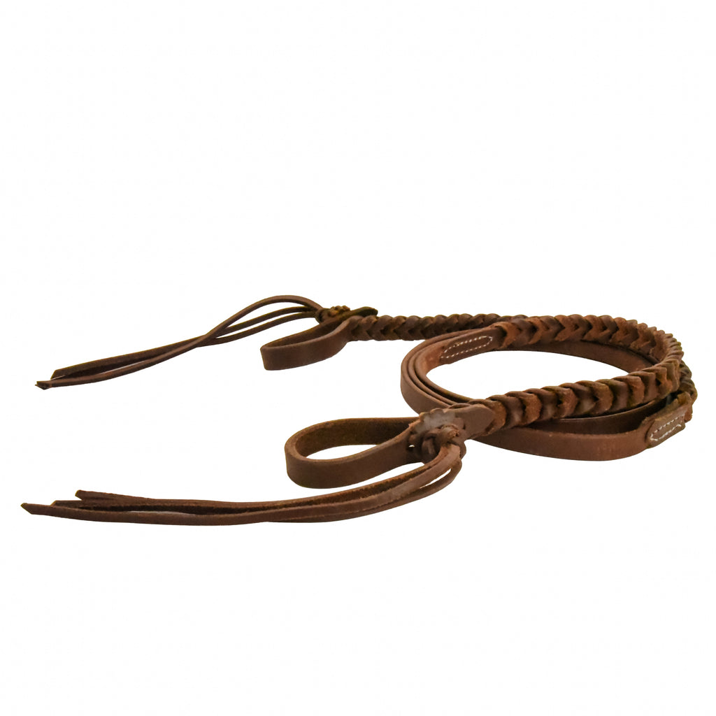 AJ Tack Oiled Braided Rattlesnake Roper Reins - 5/8in x 8ft AJ Tack