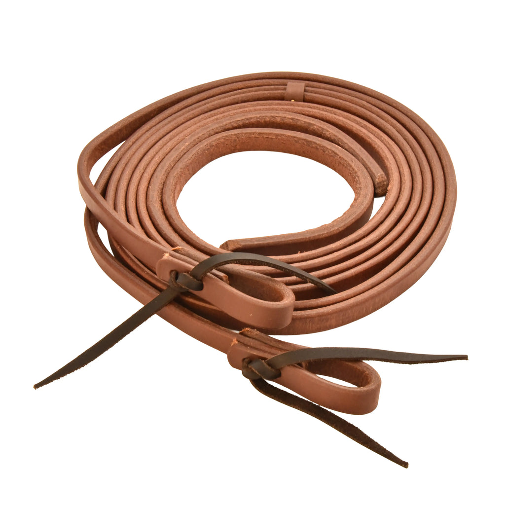 AJ Tack Oiled Harness Leather Split Reins - 5/8in x 8ft AJ Tack