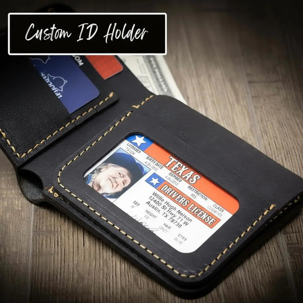 Western Bifold Wallet Bull Sheath Leather