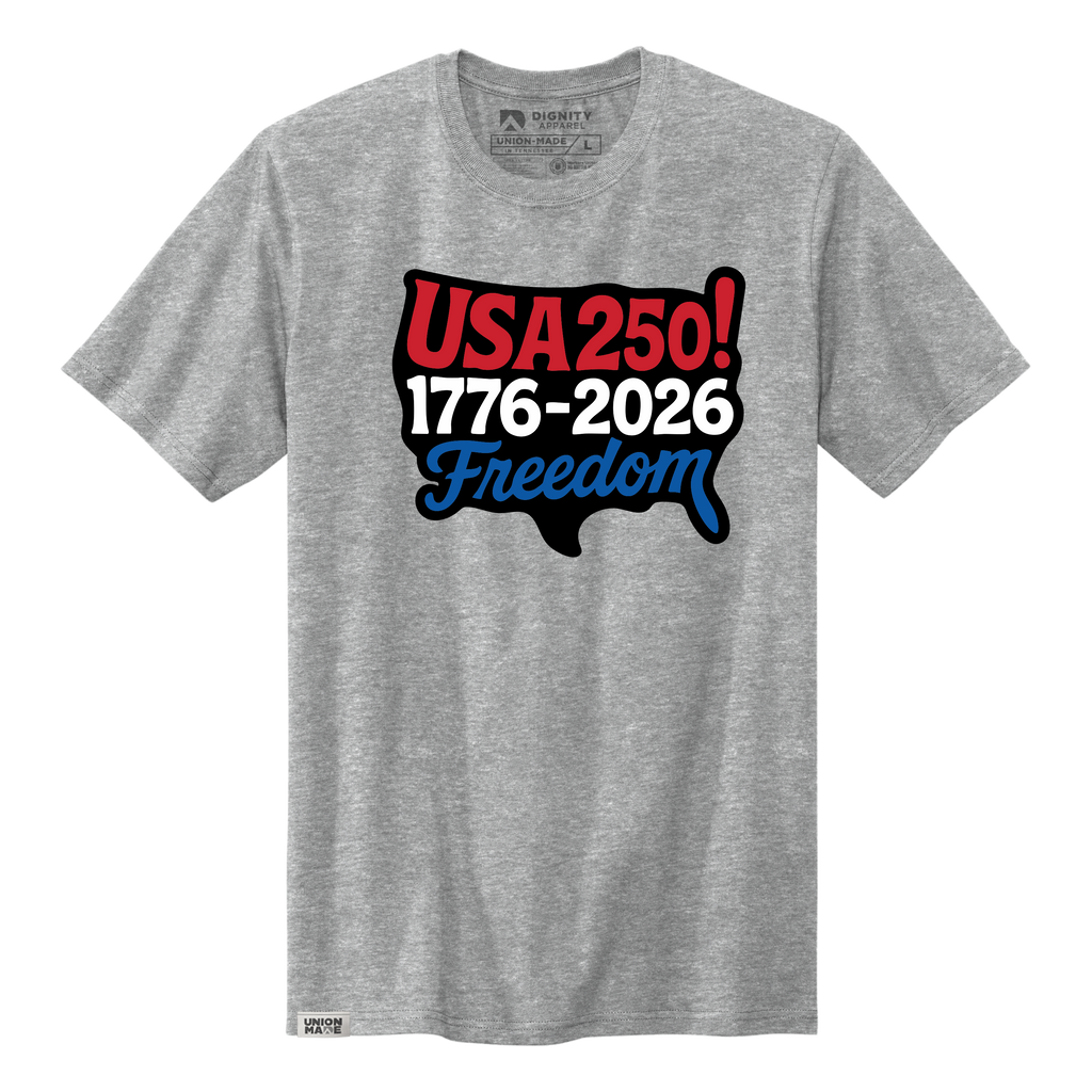 USA 250 Map Tee - Made in the USA USA250GEAR.COM