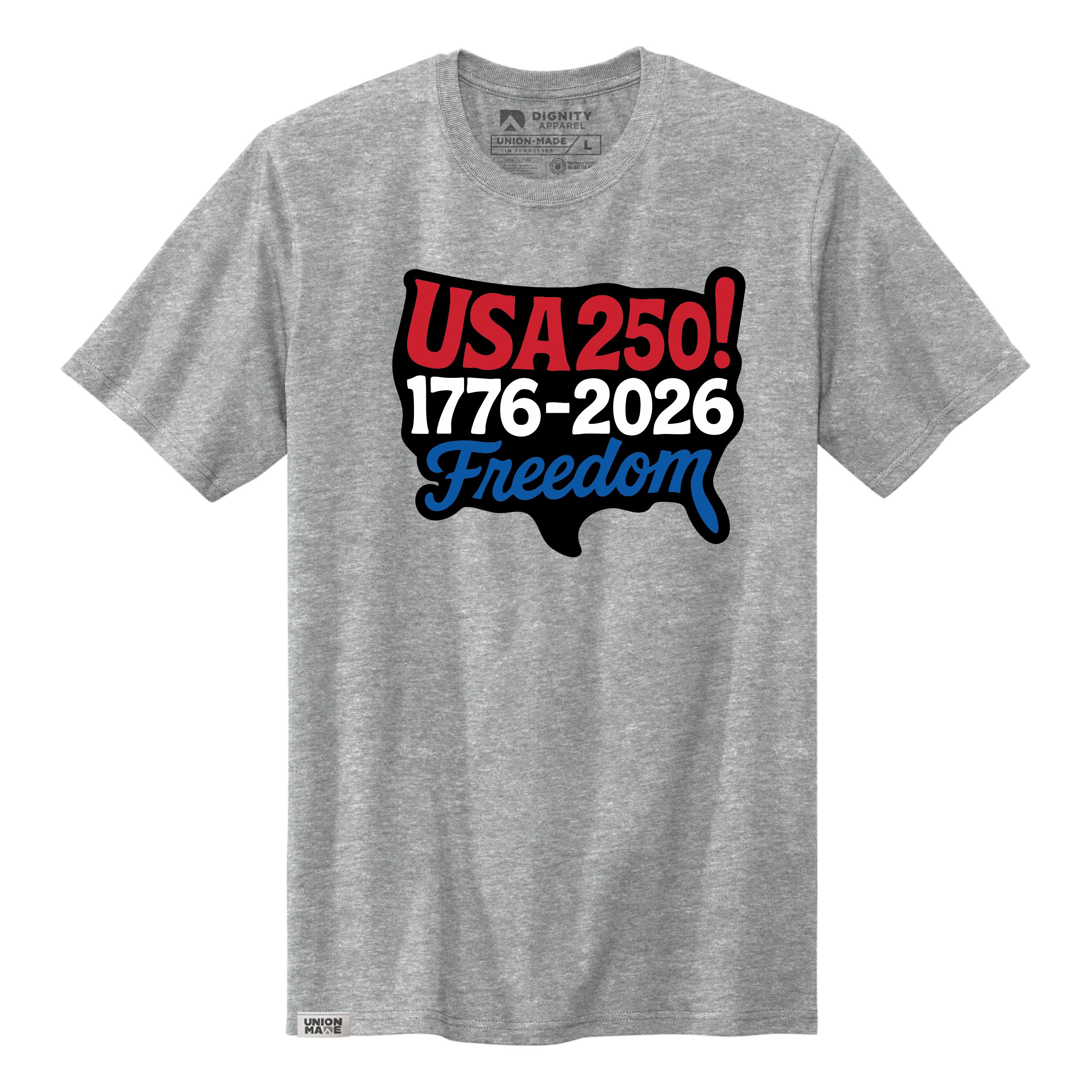 USA 250 Map Tee - Made in the USA USA250GEAR.COM