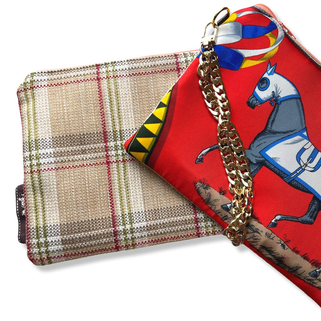 Couvertures et Tenues du Jour Red Vintage Scarf Crossbody Bag Vintage Luxe Up