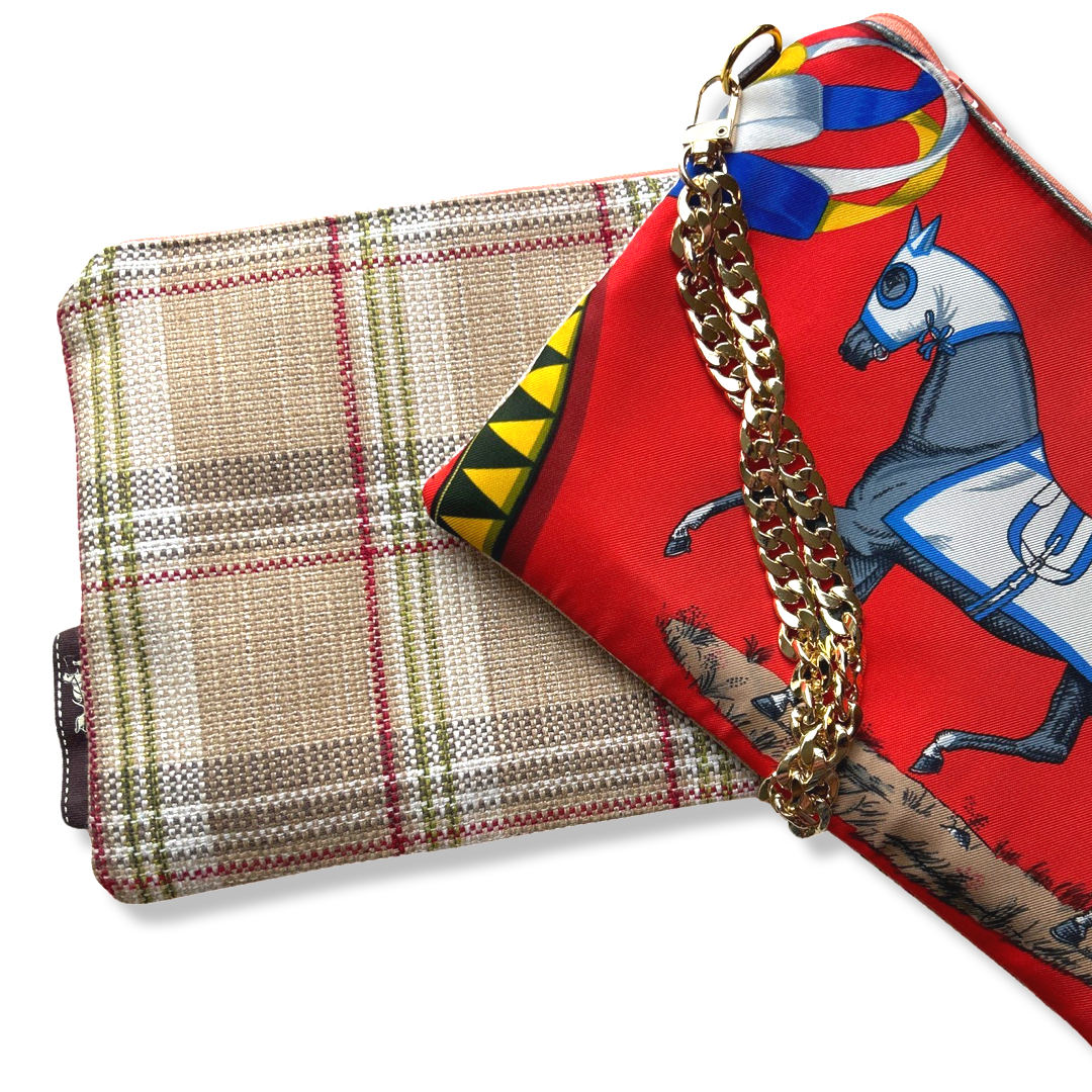 Couvertures et Tenues du Jour Red Vintage Scarf Crossbody Bag Vintage Luxe Up