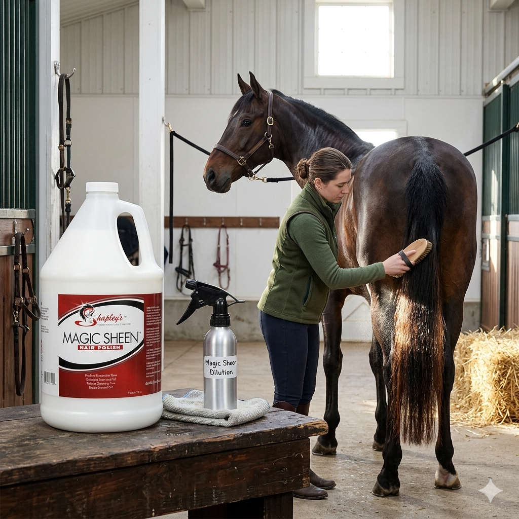 Shapley's Magic Sheen Hair Polish Gallon Horse Shine Detangler Coat Conditioner Paw and Tail Supply