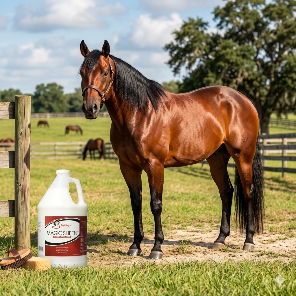 Shapley's Magic Sheen Hair Polish Gallon Horse Shine Detangler Coat Conditioner Paw and Tail Supply