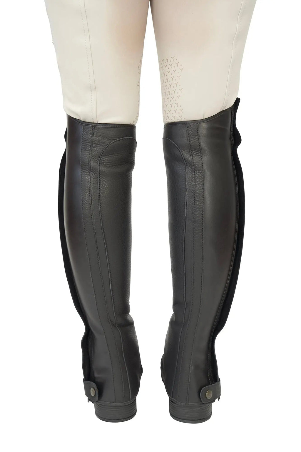 Grand Prix LC Italian Full Leather Half Chaps, Black Huntley Equestrian