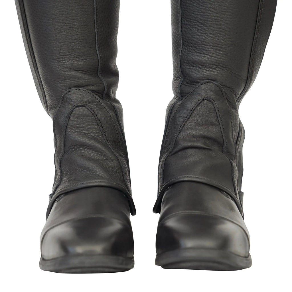 Grand Prix LC Italian Full Leather Half Chaps, Black Huntley Equestrian