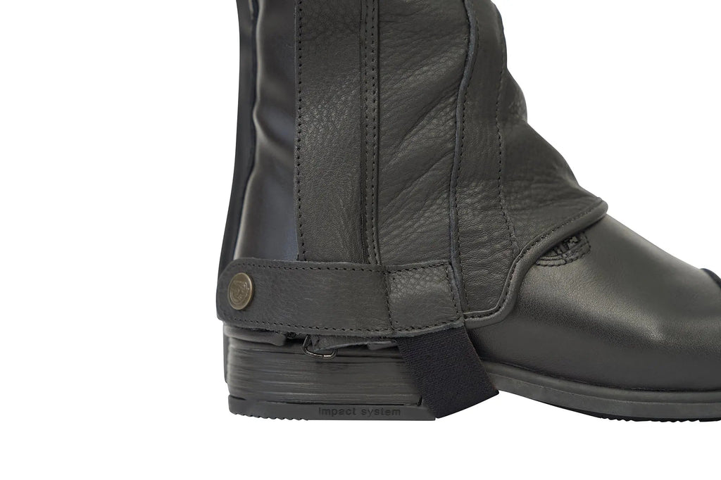 Grand Prix LC Italian Full Leather Half Chaps, Black Huntley Equestrian