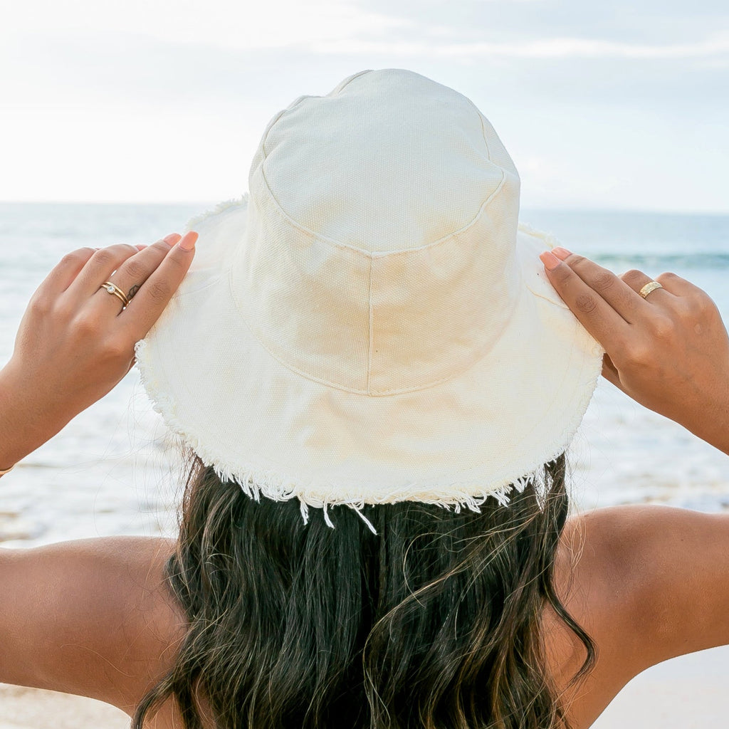 Frayed Edge Canvas Bucket Hat Aili's Corner