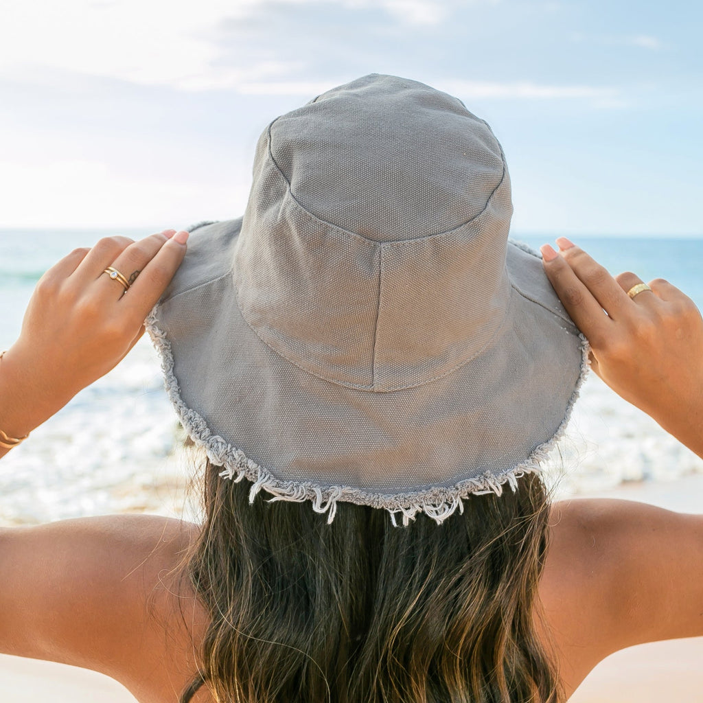 Frayed Edge Canvas Bucket Hat Aili's Corner