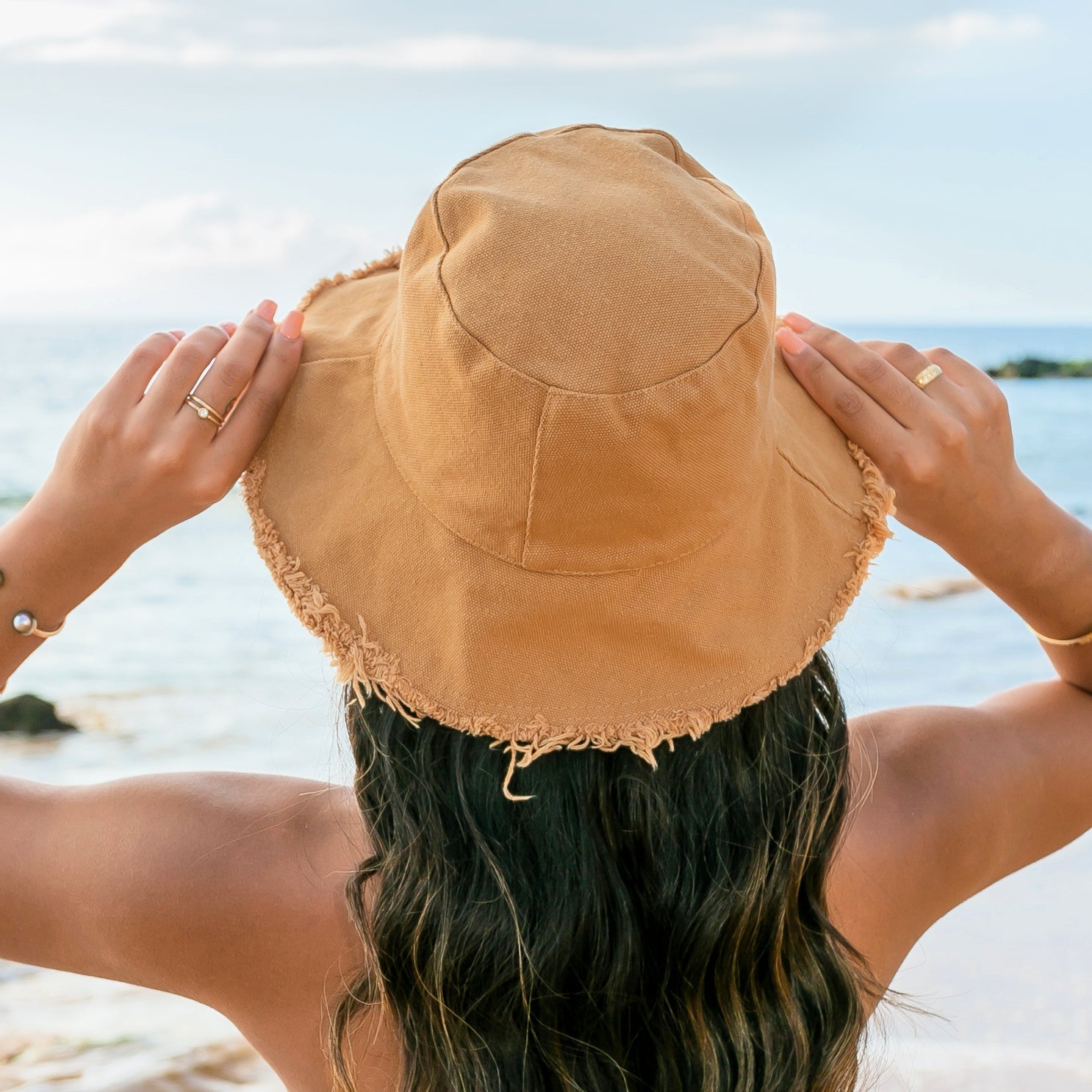 Frayed Edge Canvas Bucket Hat Aili's Corner