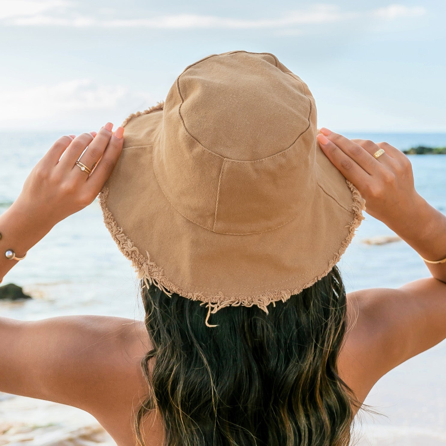 Frayed Edge Canvas Bucket Hat Aili's Corner