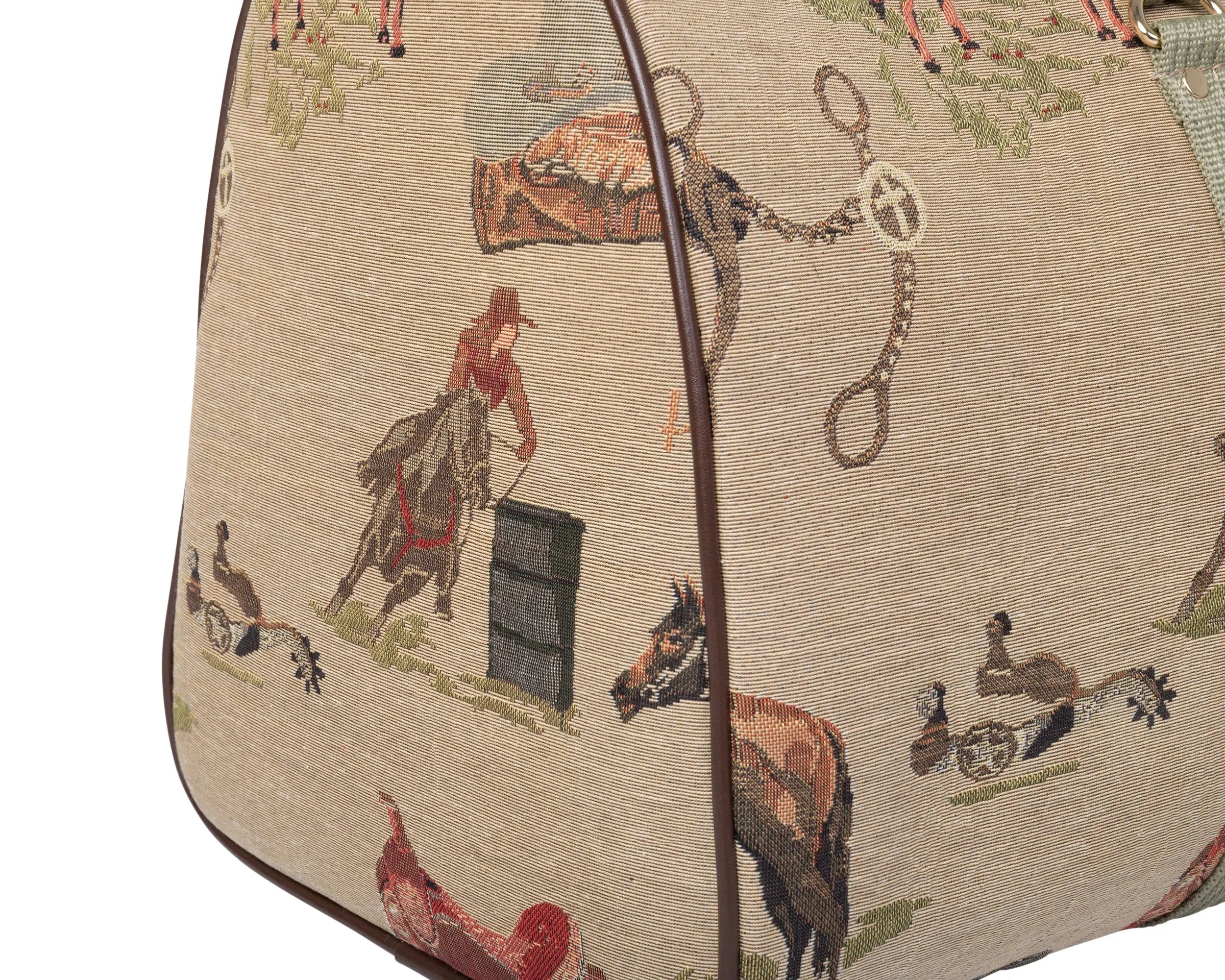 Huntley Equestrian Tapestry Duffle Bag-Western Design Huntley Equestrian