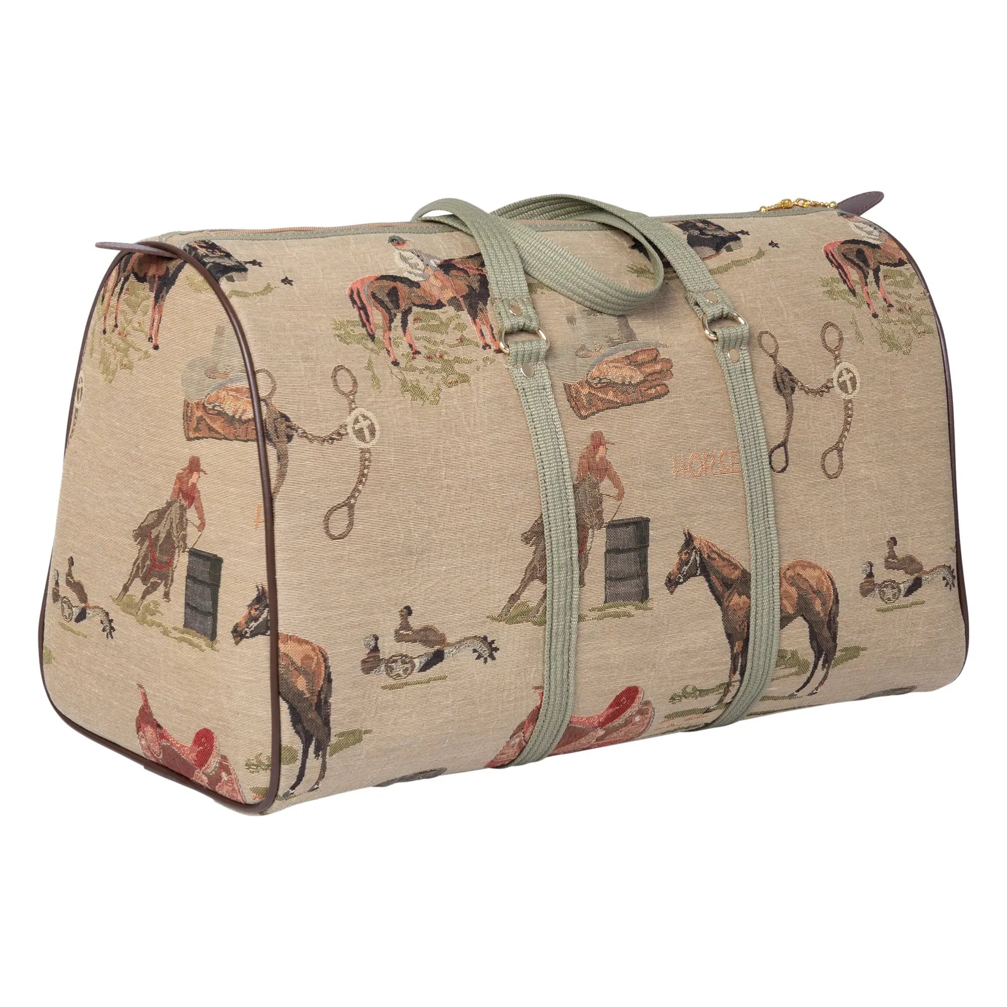 Huntley Equestrian Tapestry Duffle Bag-Western Design Huntley Equestrian