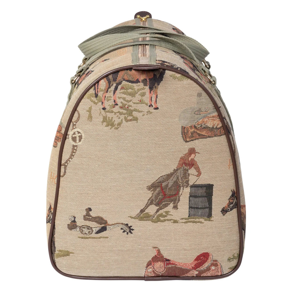 Huntley Equestrian Tapestry Duffle Bag-Western Design Huntley Equestrian