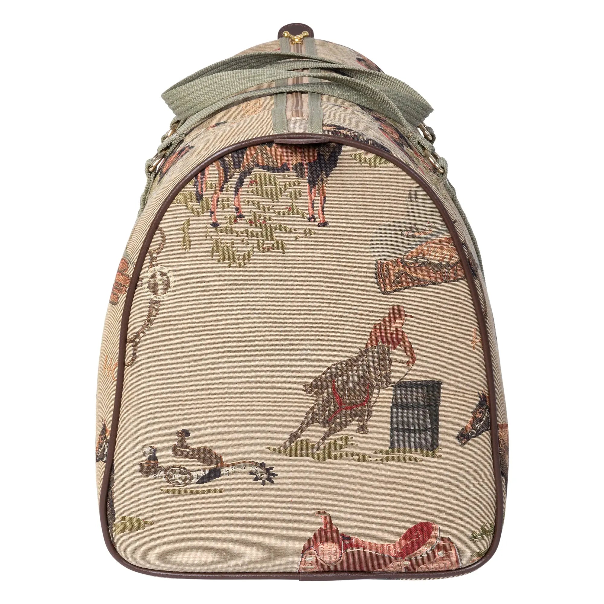 Huntley Equestrian Tapestry Duffle Bag-Western Design Huntley Equestrian