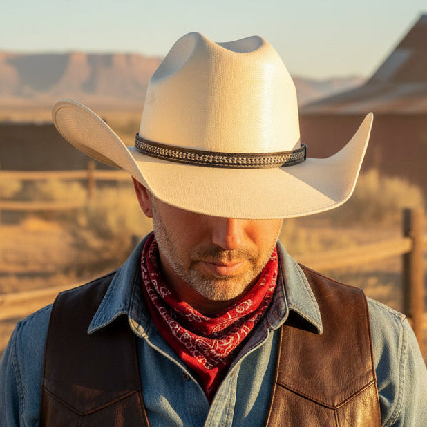 Cattlemen's Cowboy Hat | Beige Canvas Baja Leather