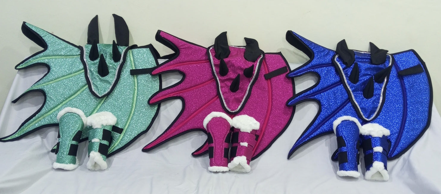 Dragon Saddle Pad Set of 3: Handmade Fantasy Equestrian Gear Classic Riding Gear