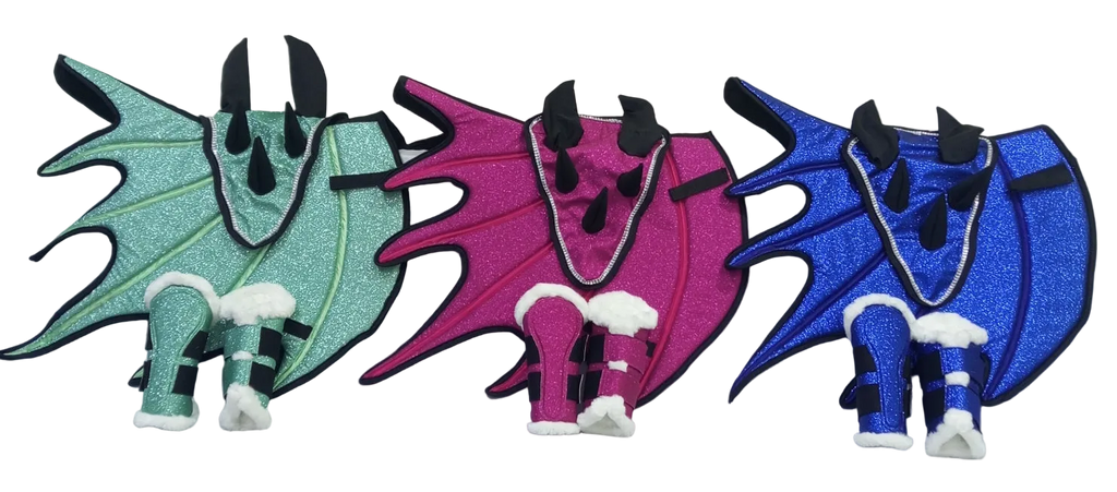 Dragon Saddle Pad Set of 3: Handmade Fantasy Equestrian Gear Classic Riding Gear