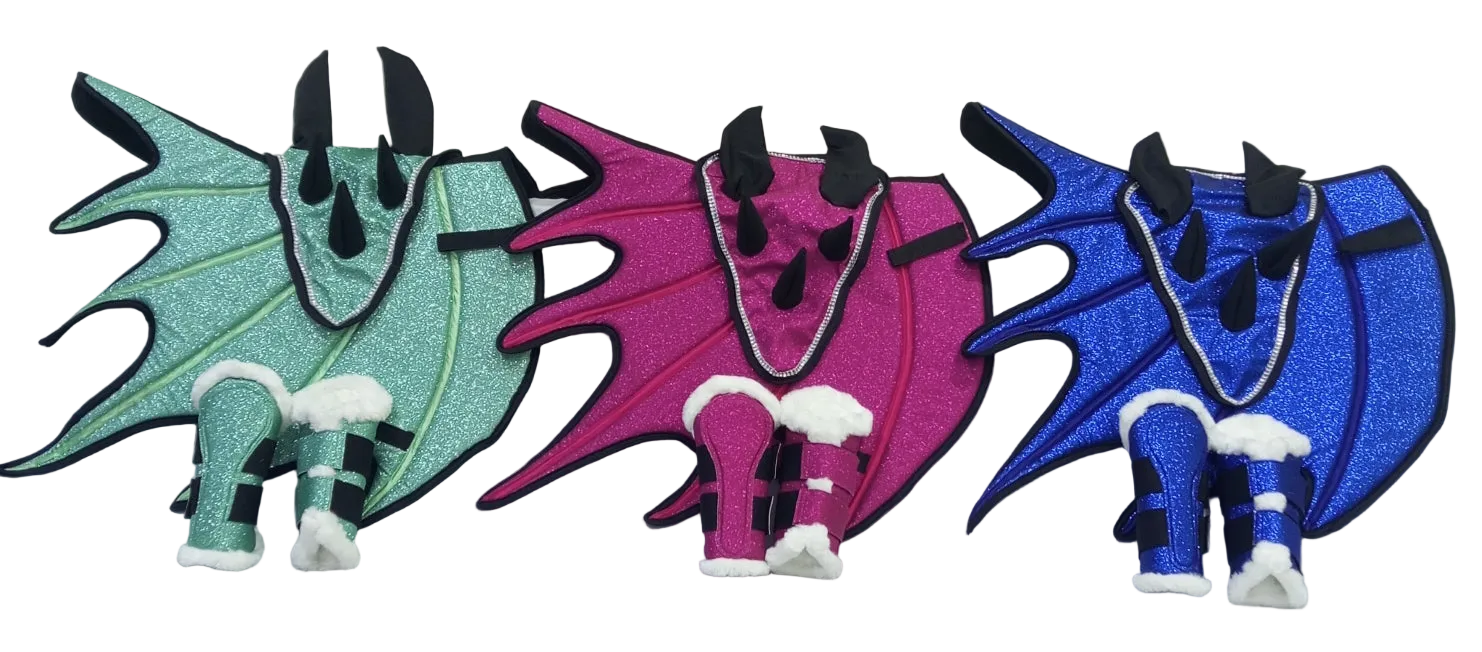 Dragon Saddle Pad Set of 3: Handmade Fantasy Equestrian Gear Classic Riding Gear
