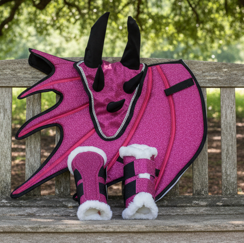 Dragon Saddle Pad Set of 3: Handmade Fantasy Equestrian Gear Classic Riding Gear