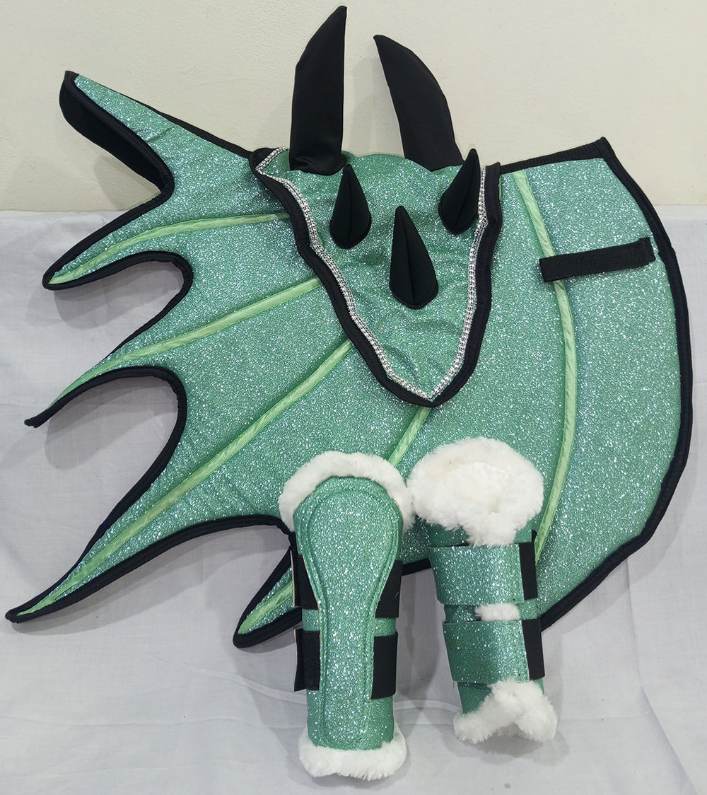 Dragon Saddle Pad Set of 3: Handmade Fantasy Equestrian Gear Classic Riding Gear