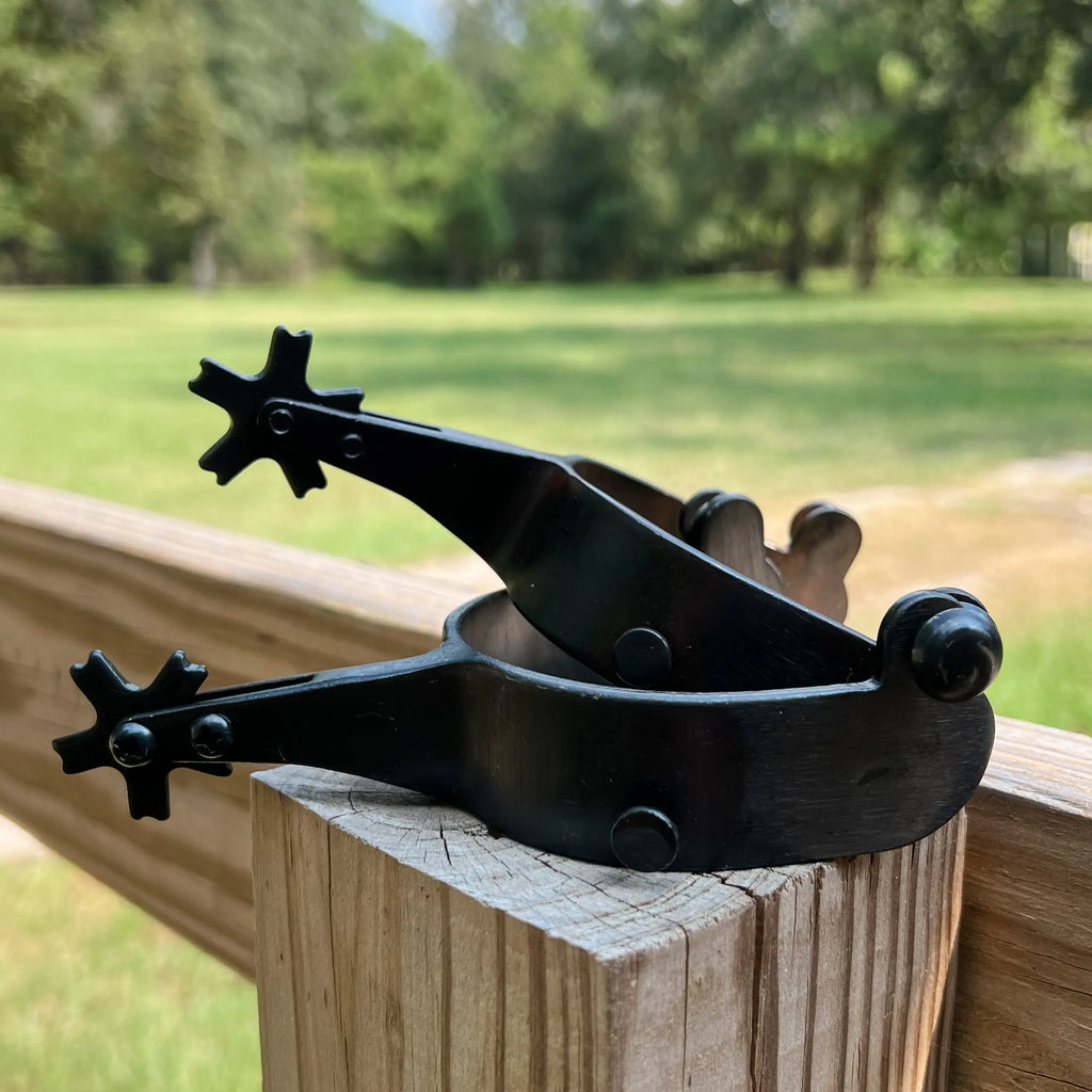 AJ Tack Men's Black Bull Riding Spurs AJ Tack