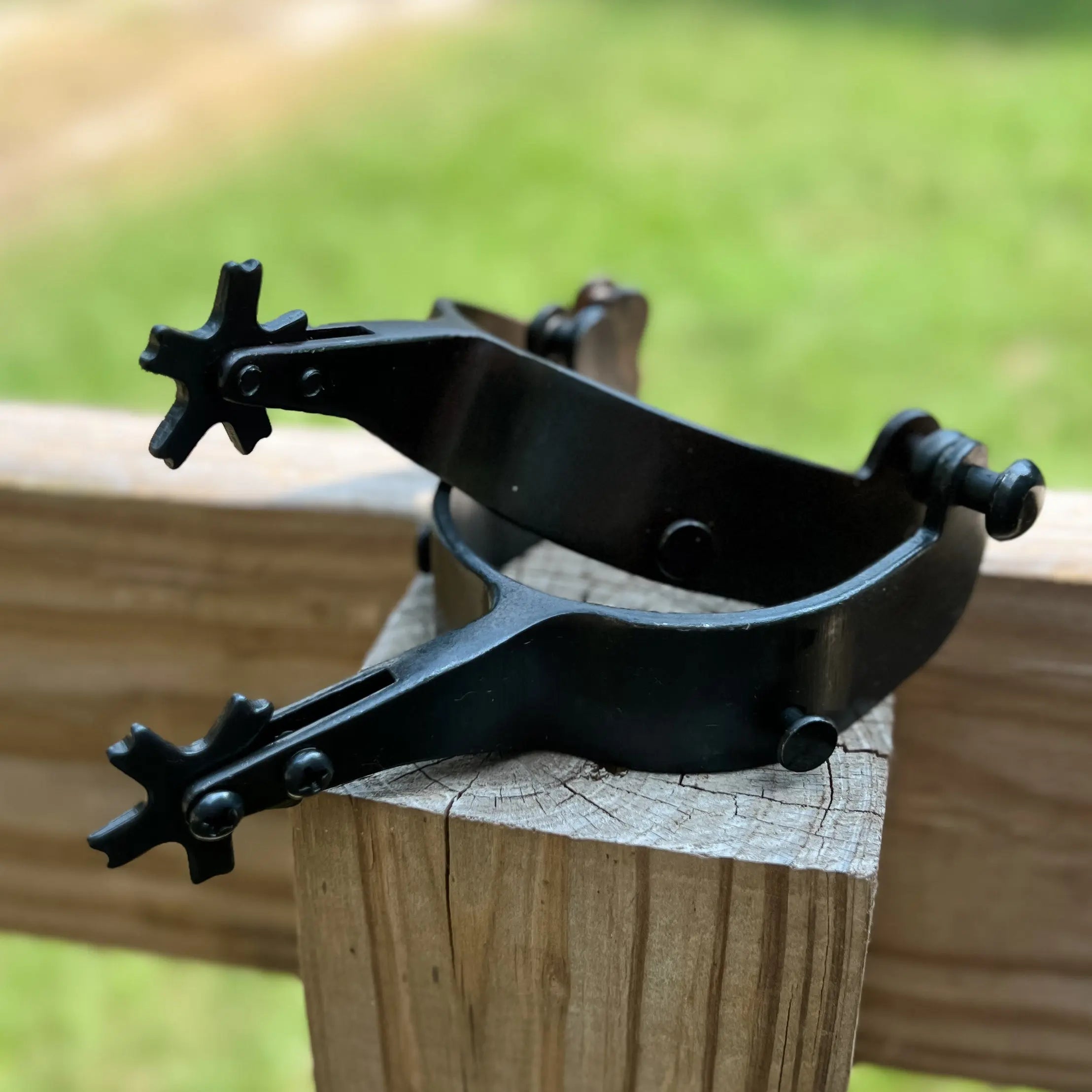 AJ Tack Men's Black Bull Riding Spurs AJ Tack