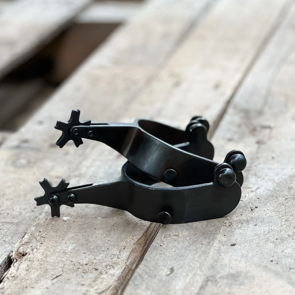 AJ Tack Men's Black Bull Riding Spurs AJ Tack