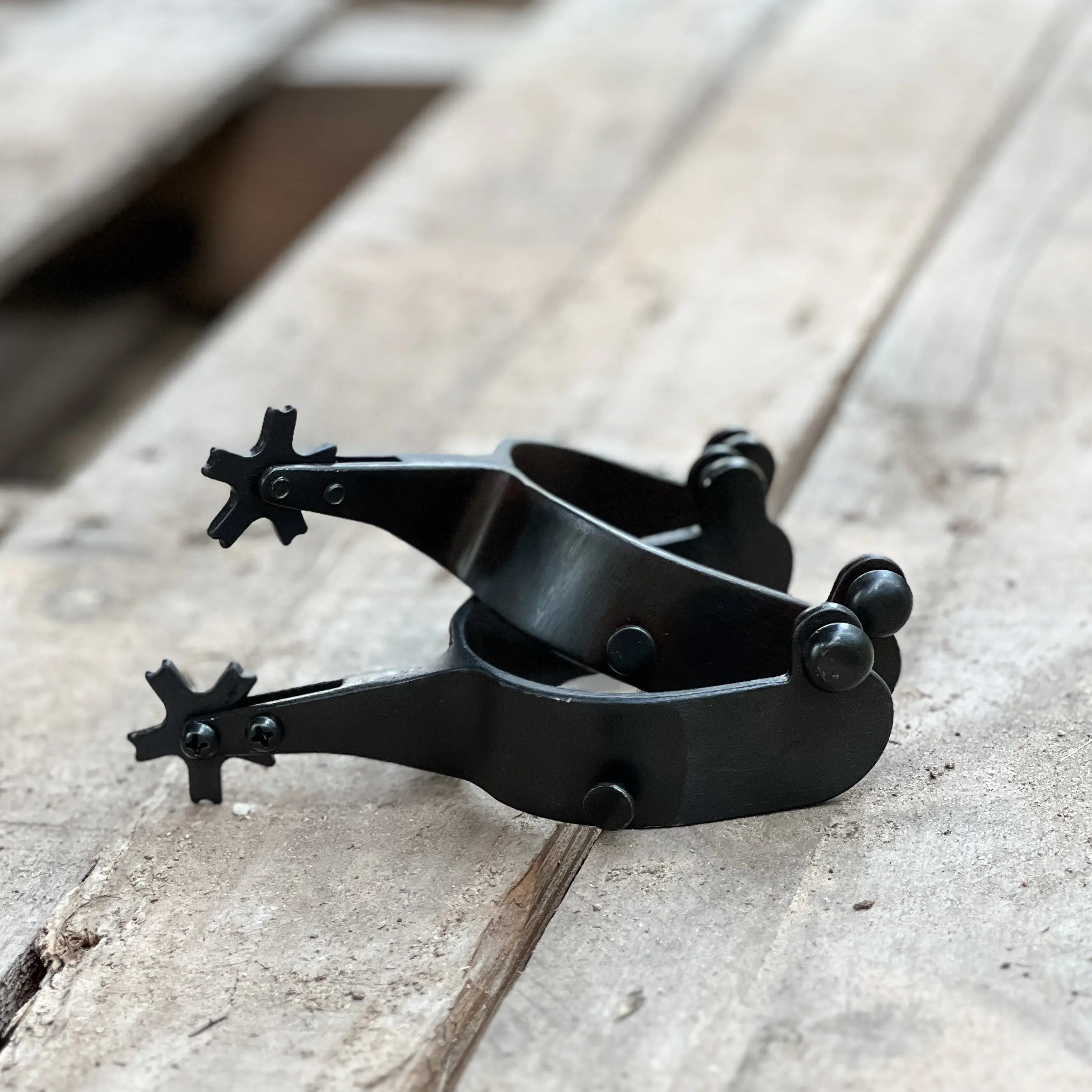 AJ Tack Men's Black Bull Riding Spurs AJ Tack