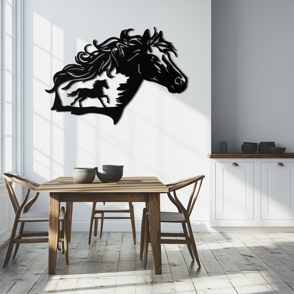 Horse Silhouette Metal Wall Art – Modern & Stylish - KAF137 Enova Art