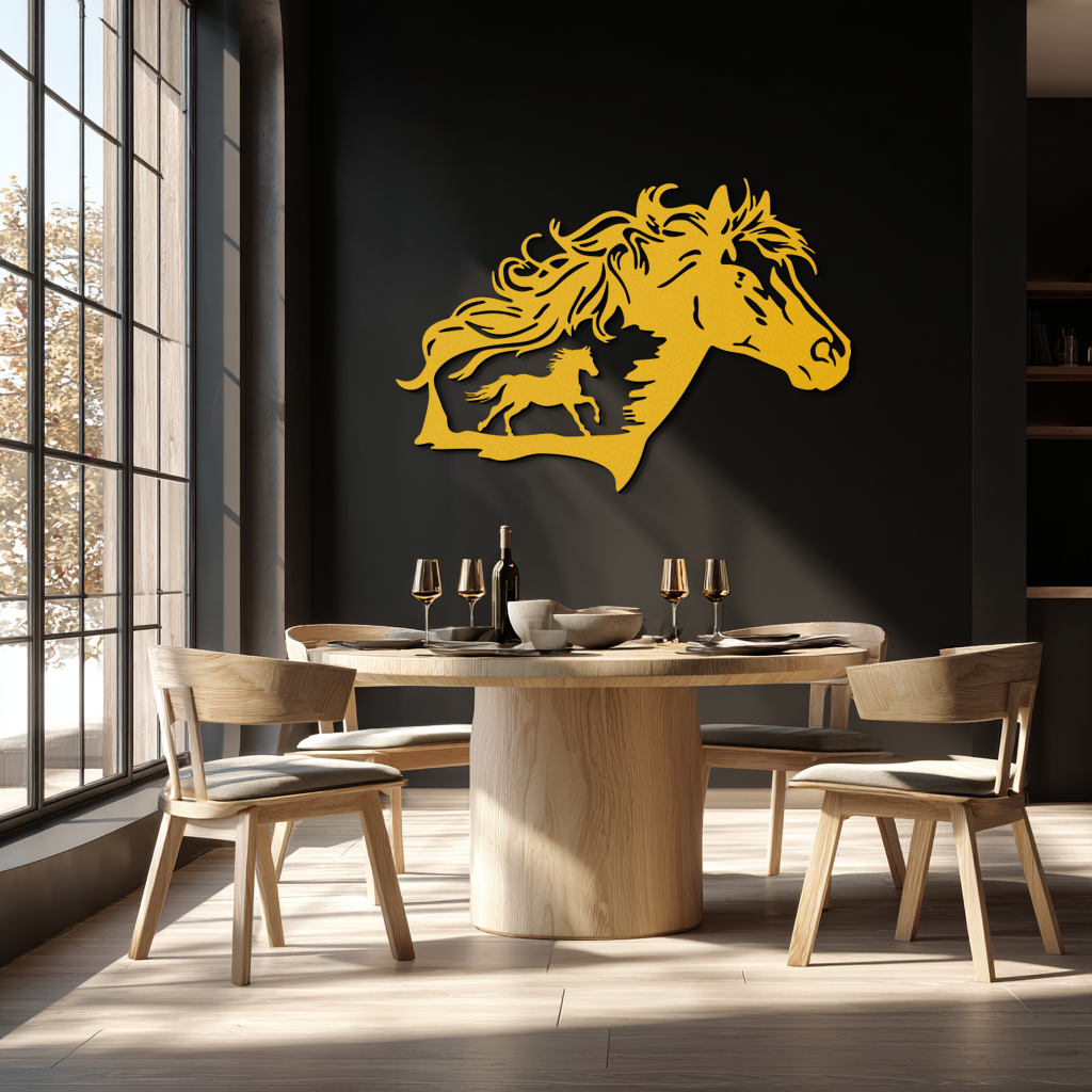 Horse Silhouette Metal Wall Art – Modern & Stylish - KAF137 Enova Art