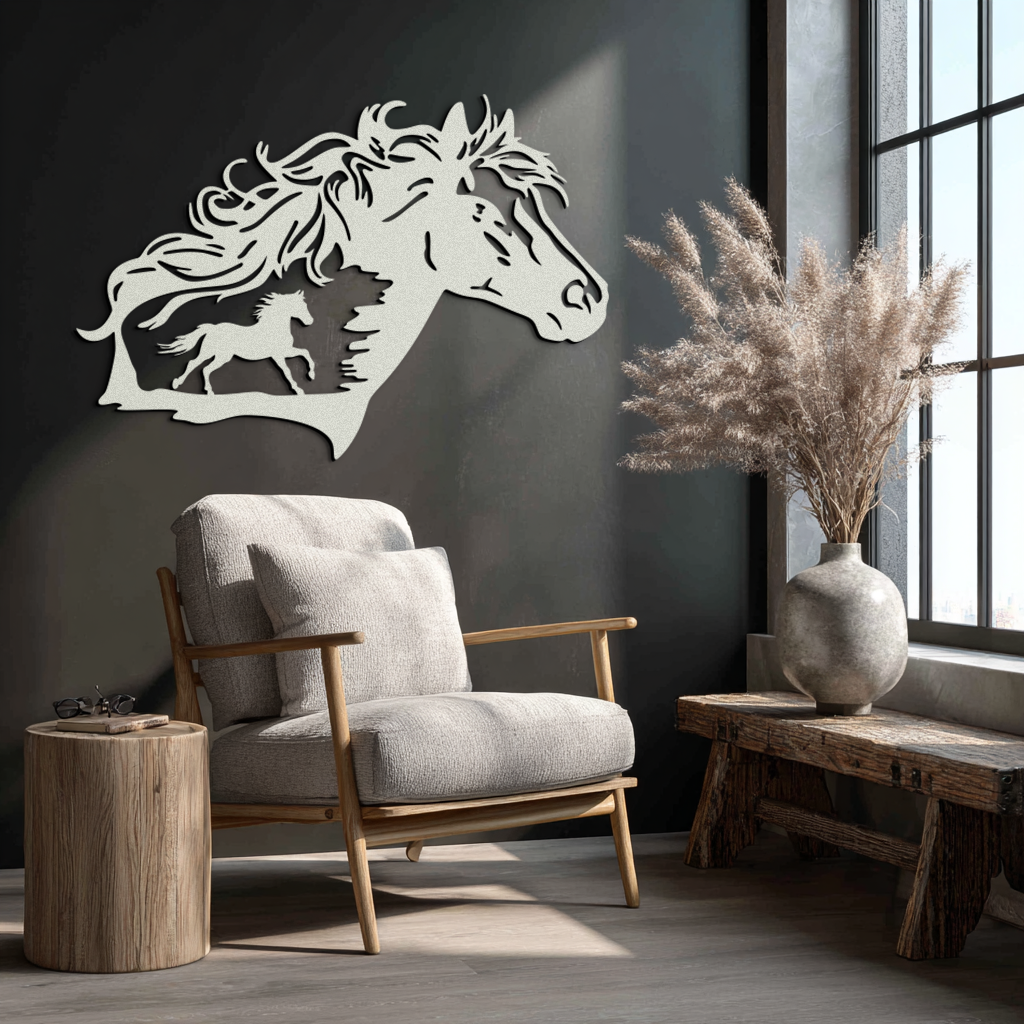 Horse Silhouette Metal Wall Art – Modern & Stylish - KAF137 Enova Art