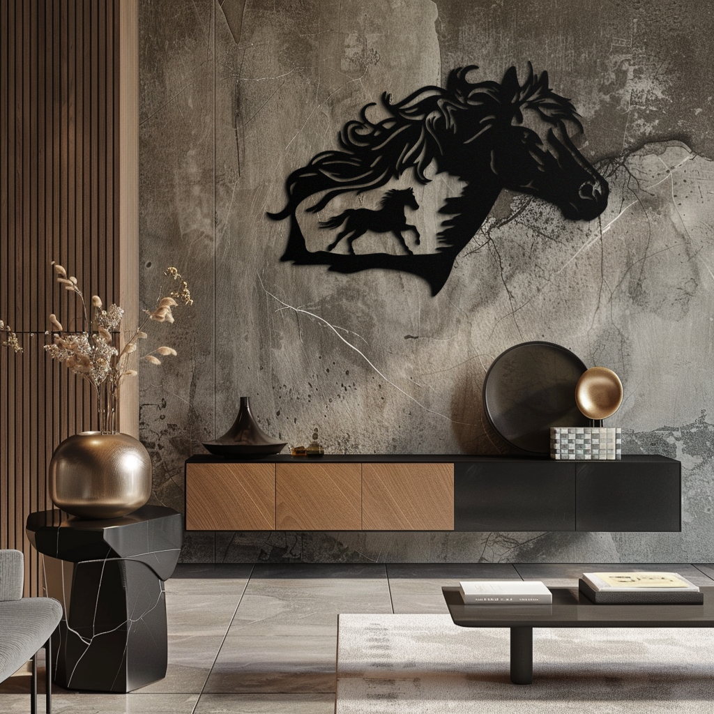 Horse Silhouette Metal Wall Art – Modern & Stylish - KAF137 Enova Art