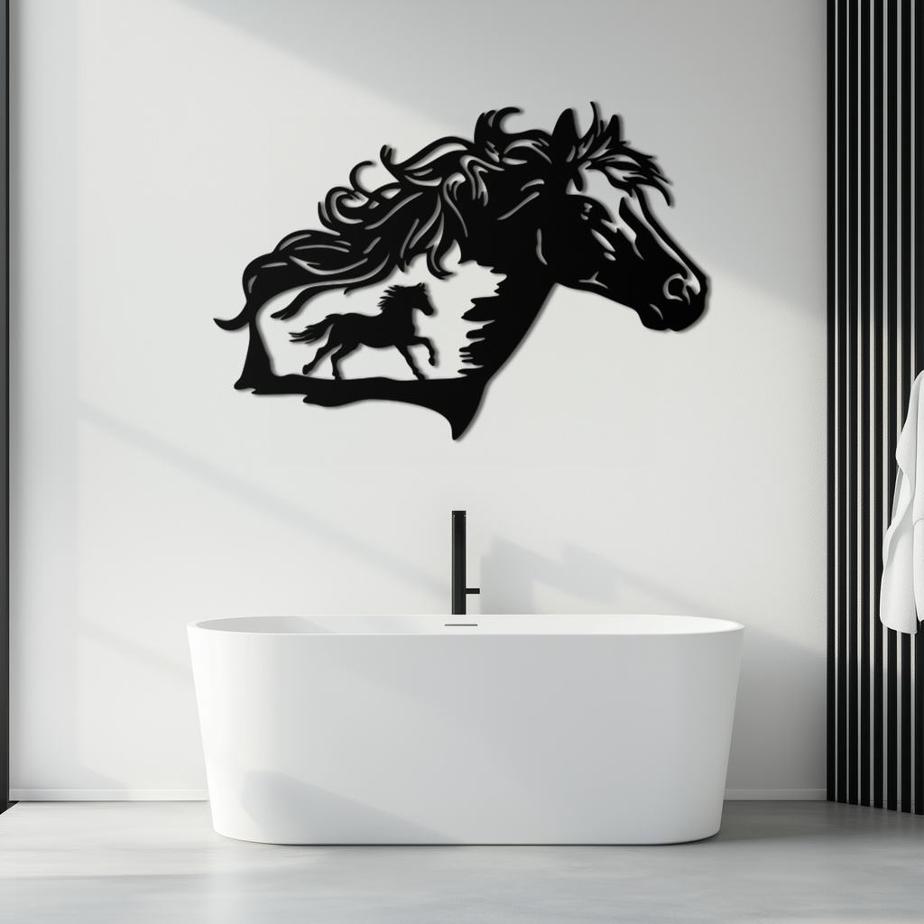 Horse Silhouette Metal Wall Art – Modern & Stylish - KAF137 Enova Art