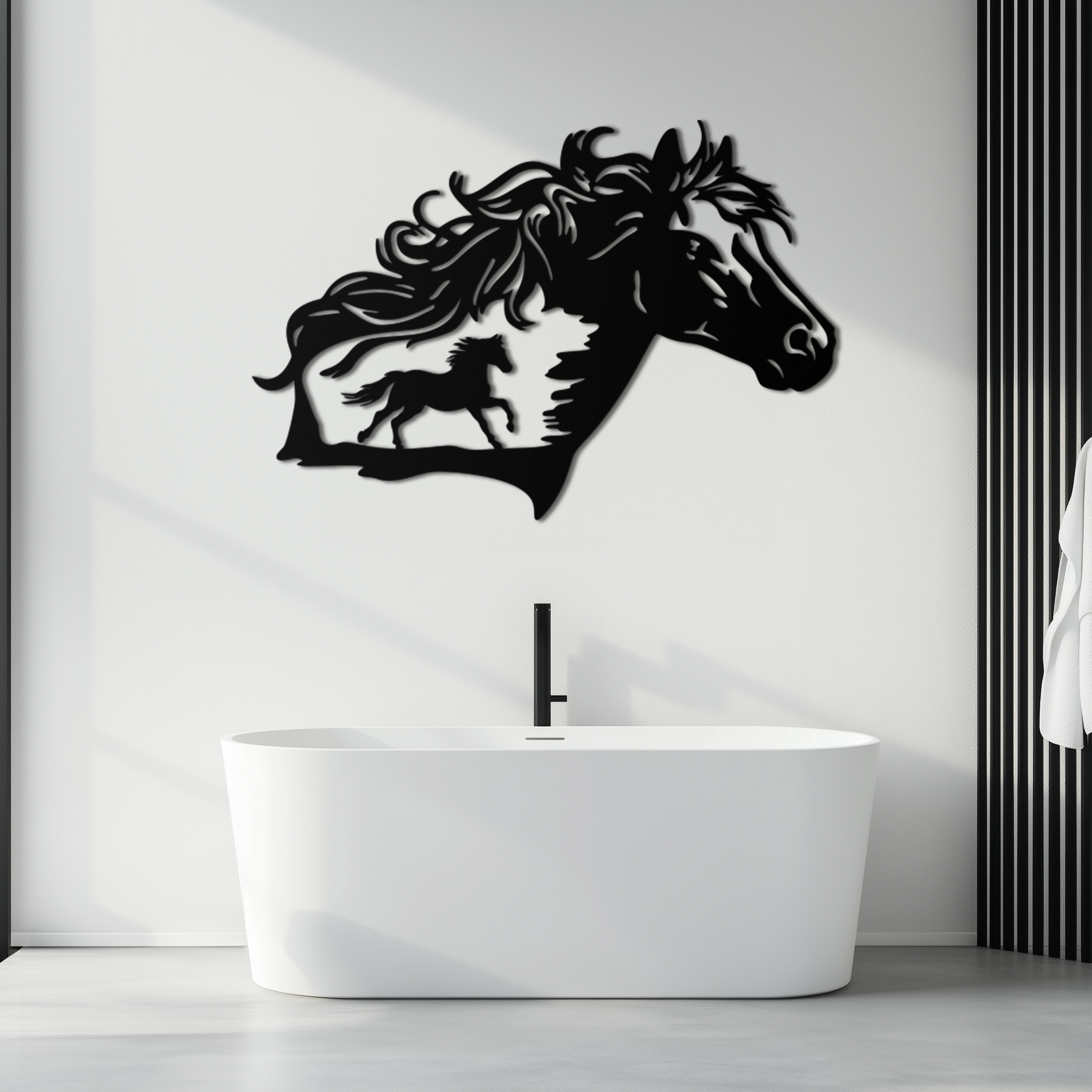 Horse Silhouette Metal Wall Art – Modern & Stylish - KAF137 Enova Art