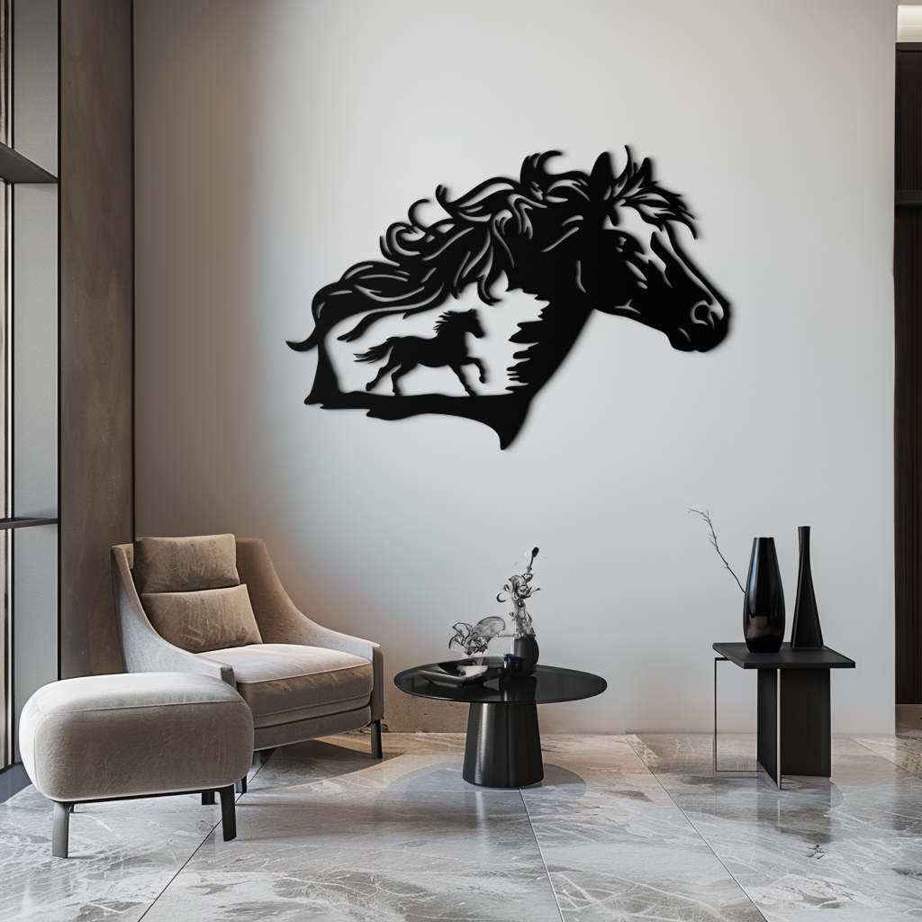 Horse Silhouette Metal Wall Art – Modern & Stylish - KAF137 Enova Art