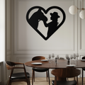 Girl and Horse Silhouette Heart Metal Wall Art – Farmhouse Horse Lover Gift- KAF548 Enova Art