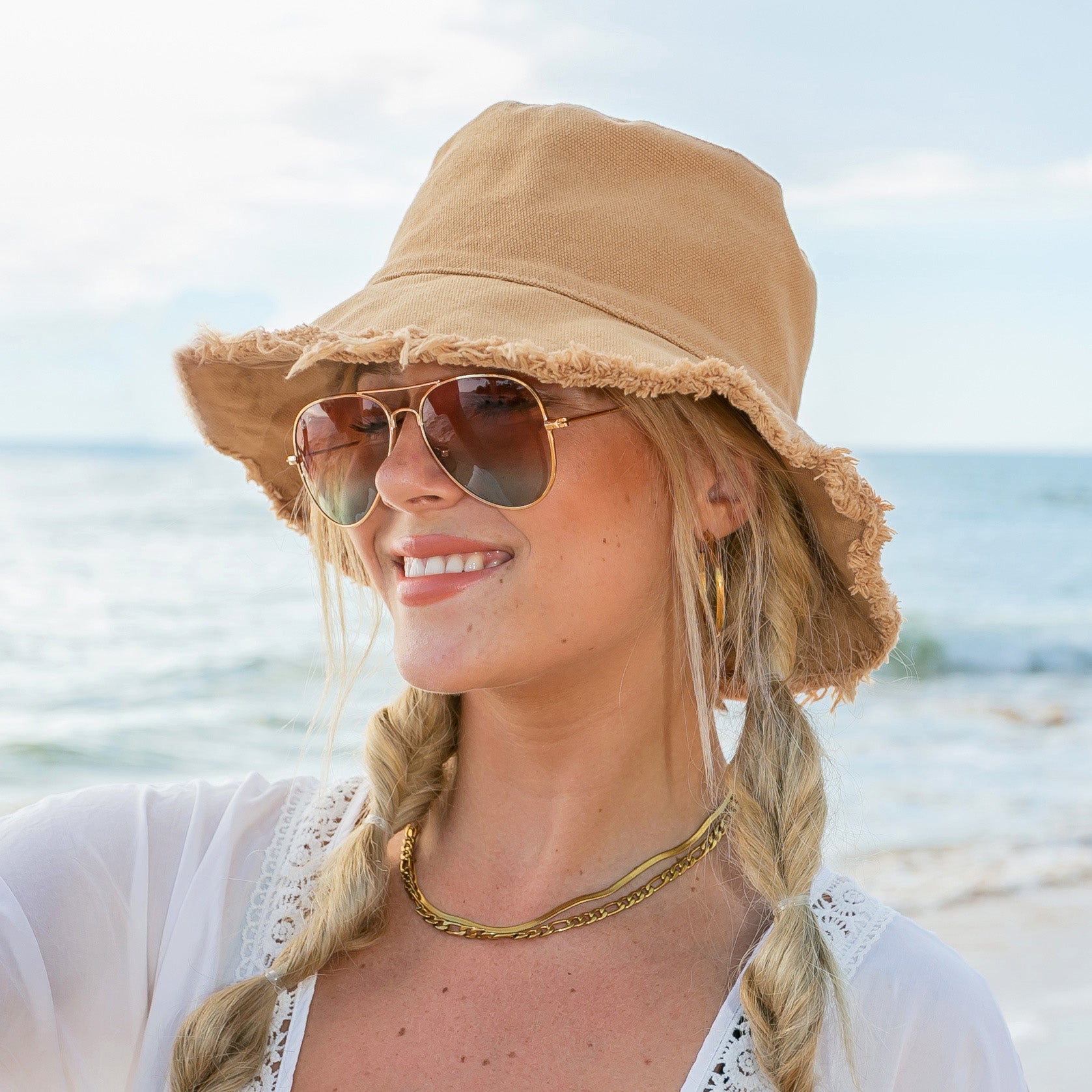 Frayed Edge Canvas Bucket Hat Aili's Corner