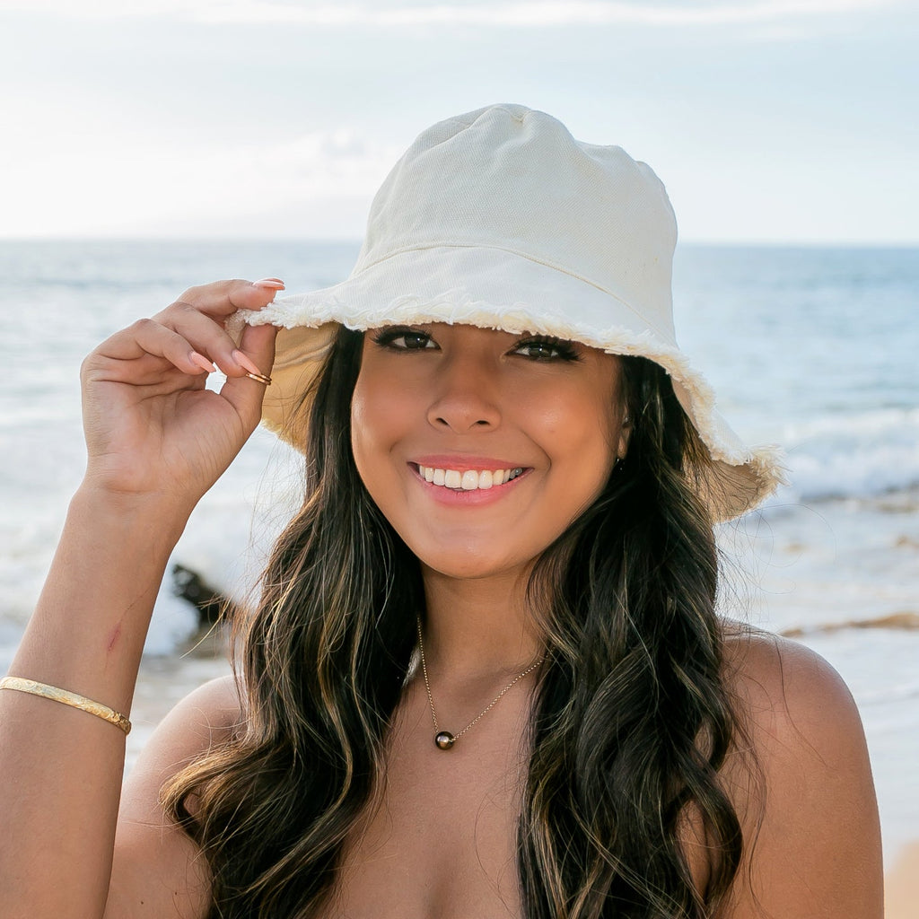 Frayed Edge Canvas Bucket Hat Aili's Corner