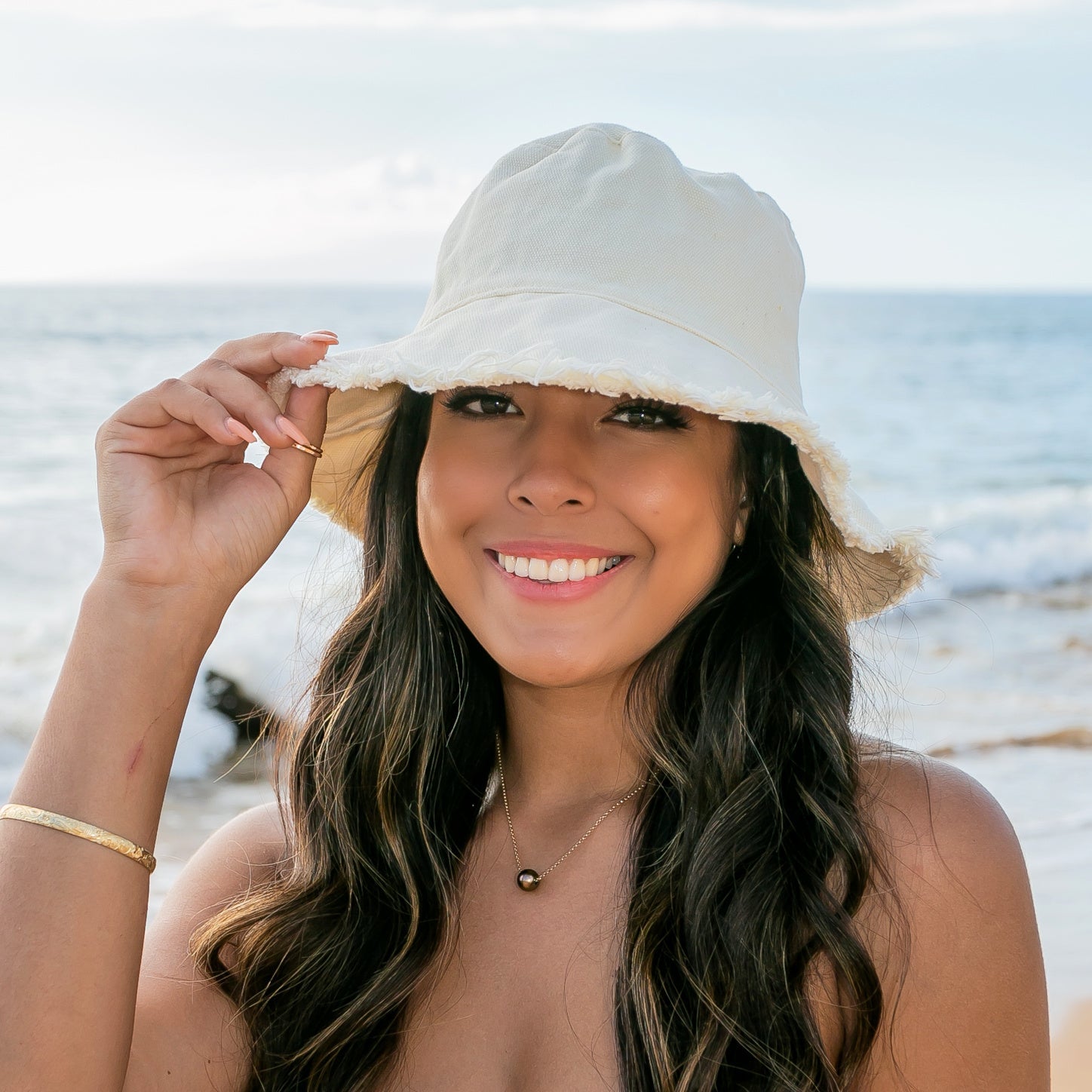 Frayed Edge Canvas Bucket Hat Aili's Corner