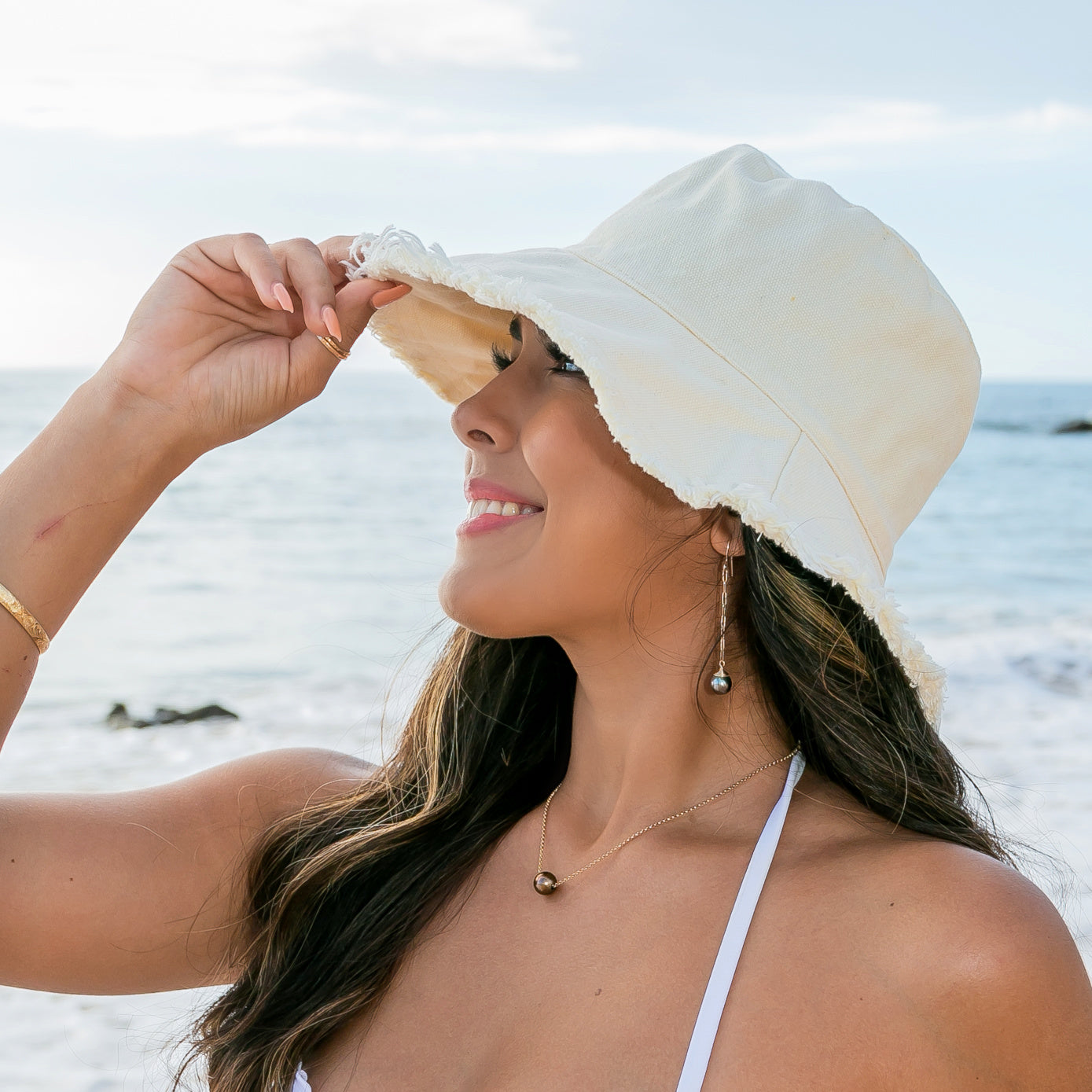 Frayed Edge Canvas Bucket Hat Aili's Corner