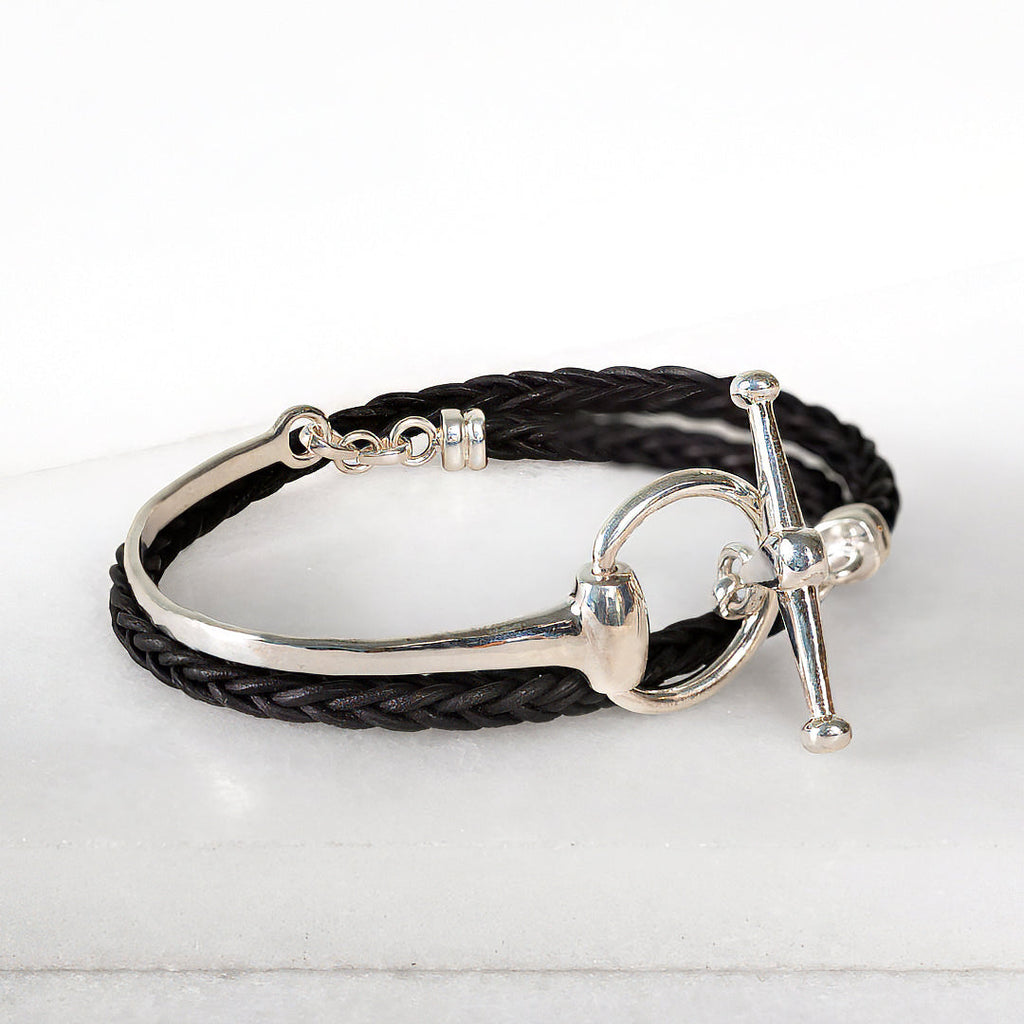 Odeza - Wrap Around Horse Bit Bracelet in Silver & Black Urban-Equestrian