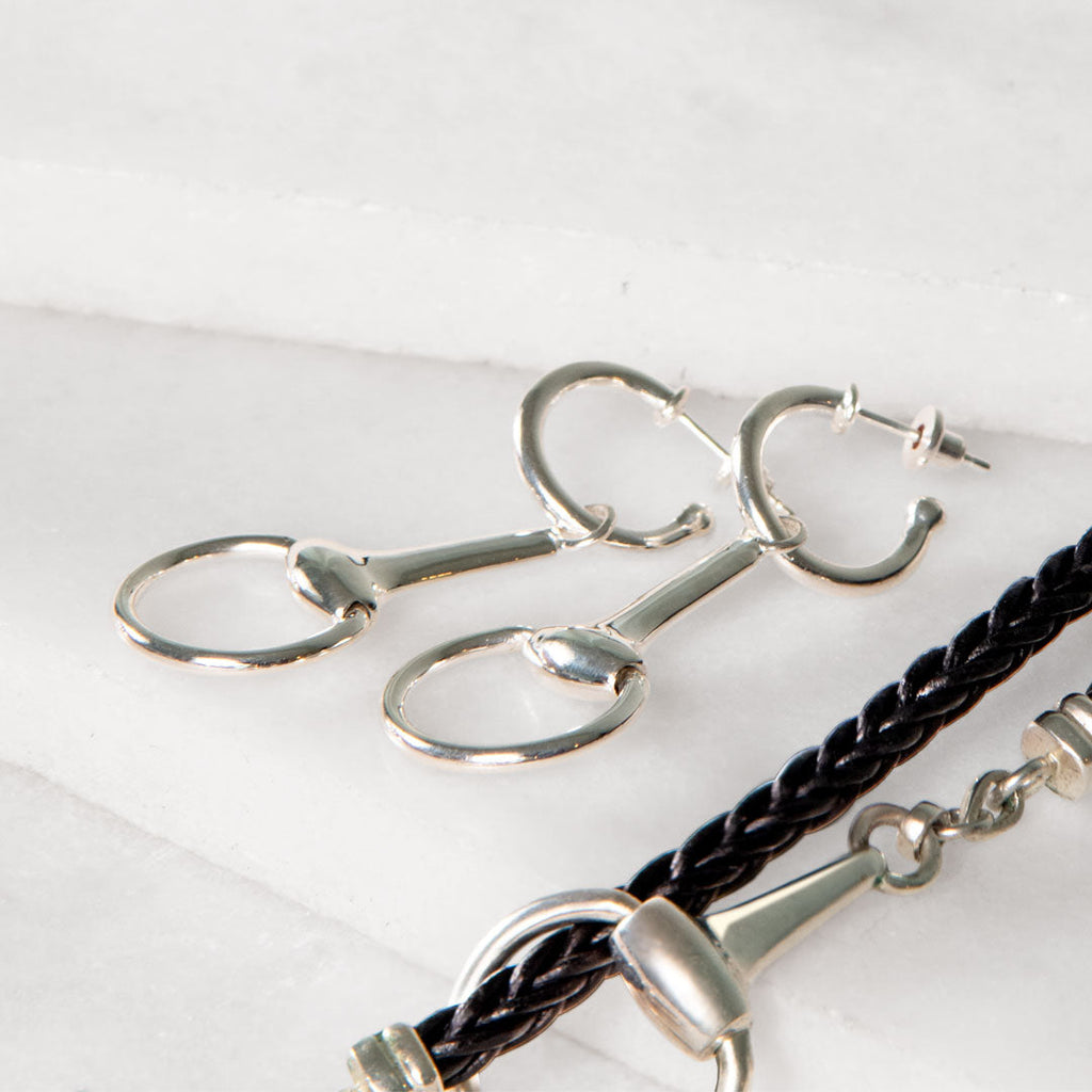 Odeza - Wrap Around Horse Bit Bracelet in Silver & Black Urban-Equestrian